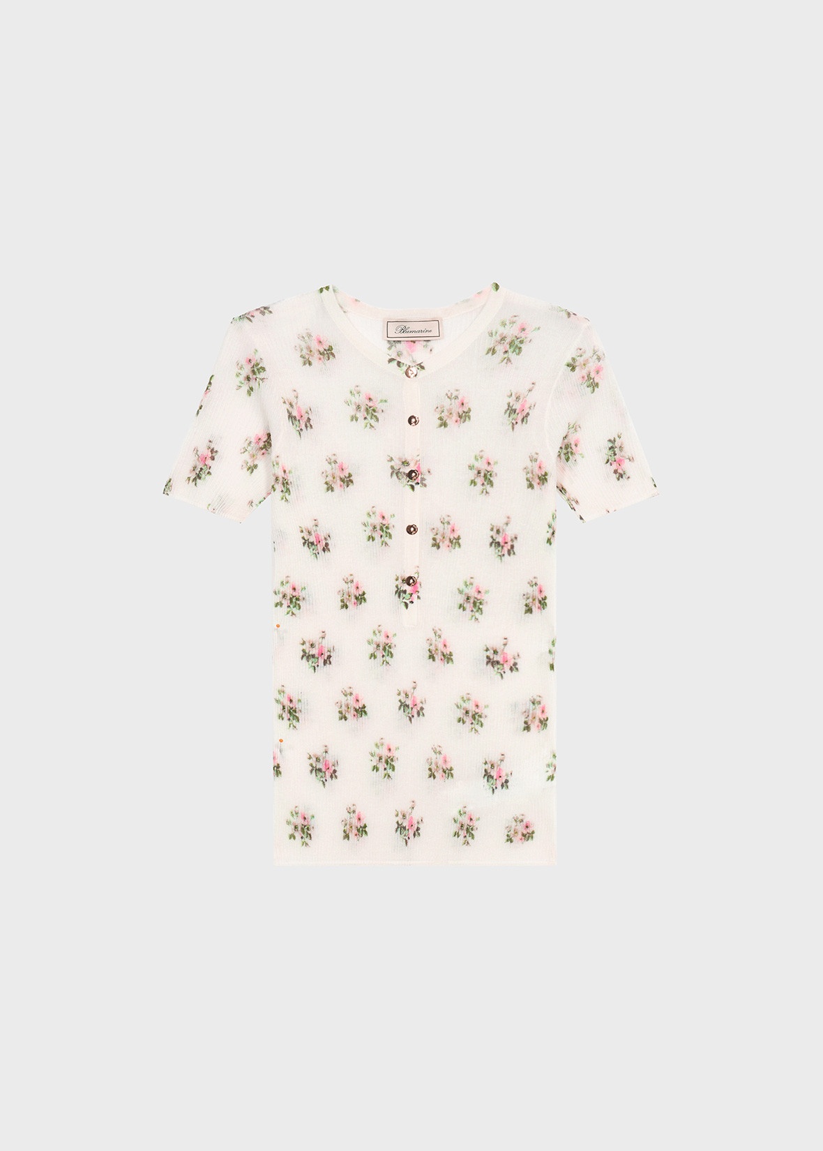 BOUQUET PRINT FOR THE SWEATER WITH FRONT OPENING AND METAL BUTTONS. - 1