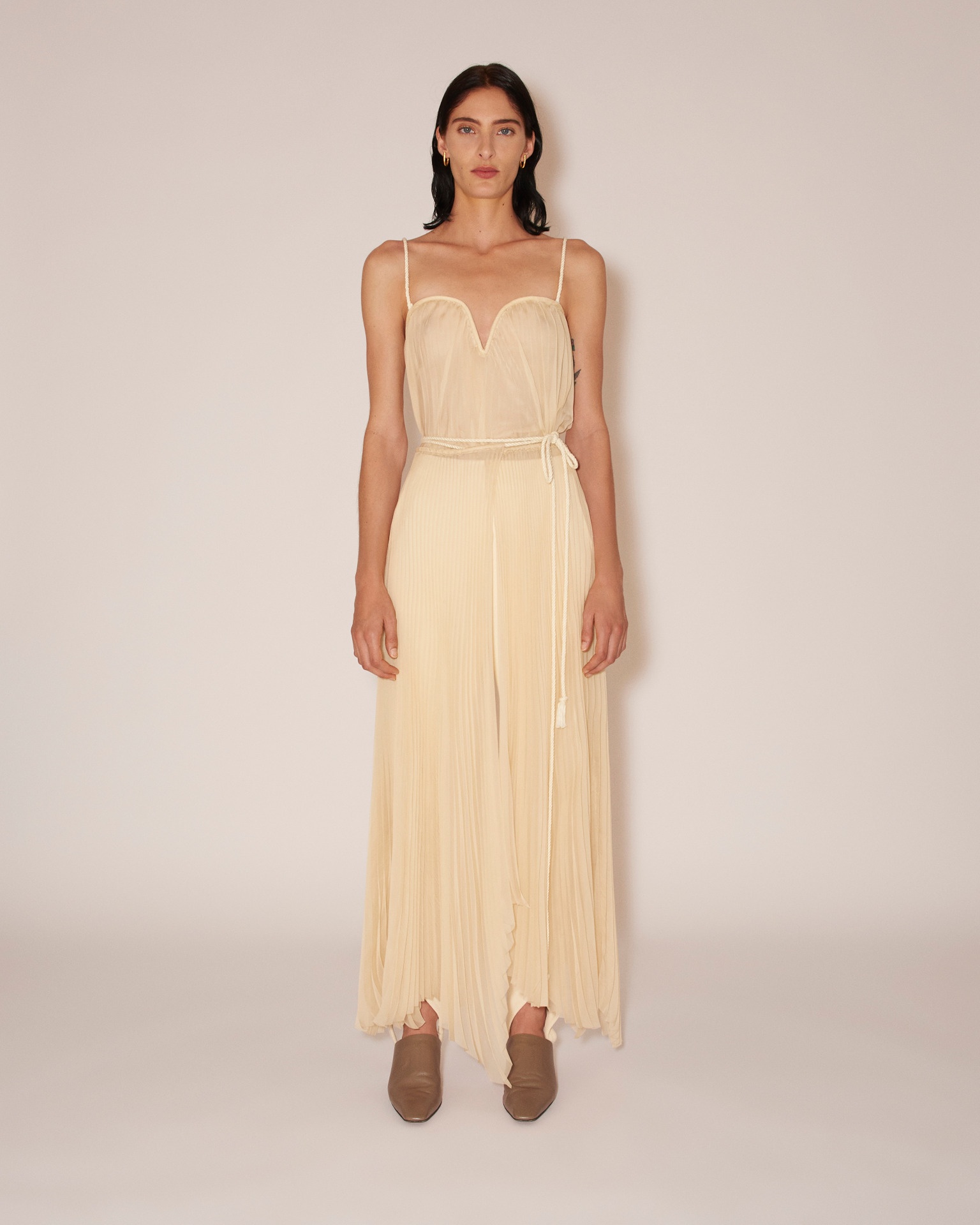 BEEJA - Pleated midi skirt - Cream - 2