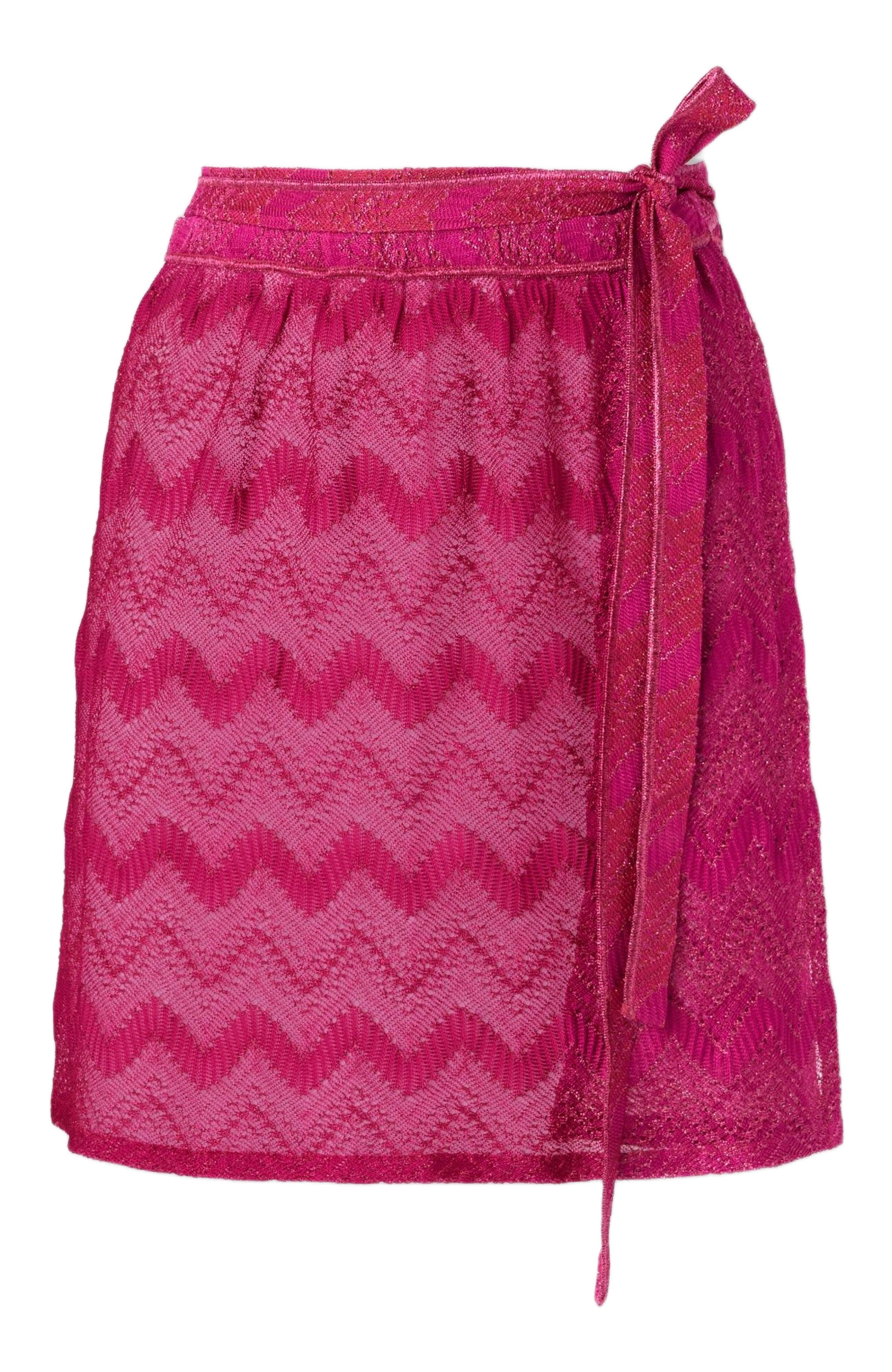 Missoni Wrap Cover-up Miniskirt In Zig Zag Lamé Viscose in Purple at Nordstrom - 1