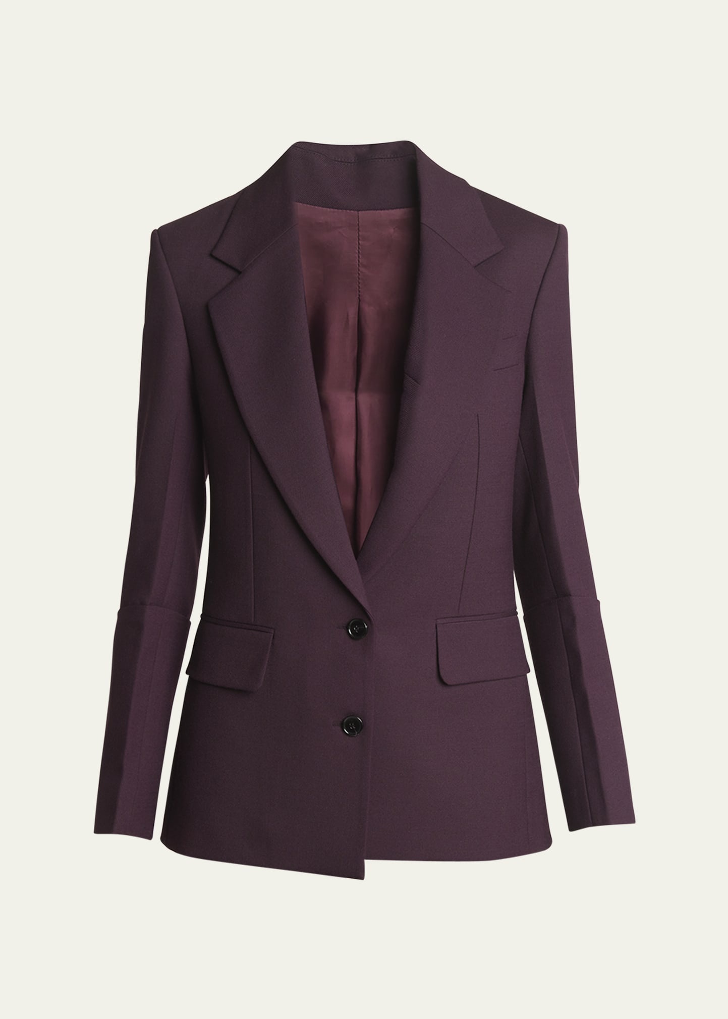 Two-Button Wool Jacket with Sleeve Detail - 1