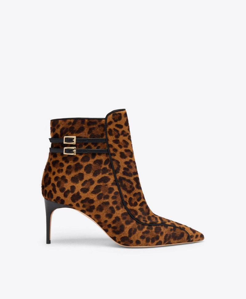 Giordana 70 Leopard Calf Hair Ankle Boots 1