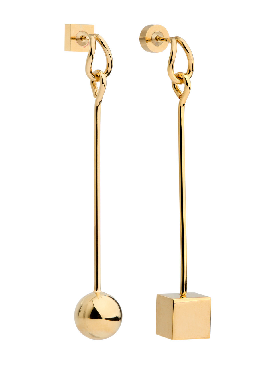 Les Boucles Nodo mismatched drop earrings - 1