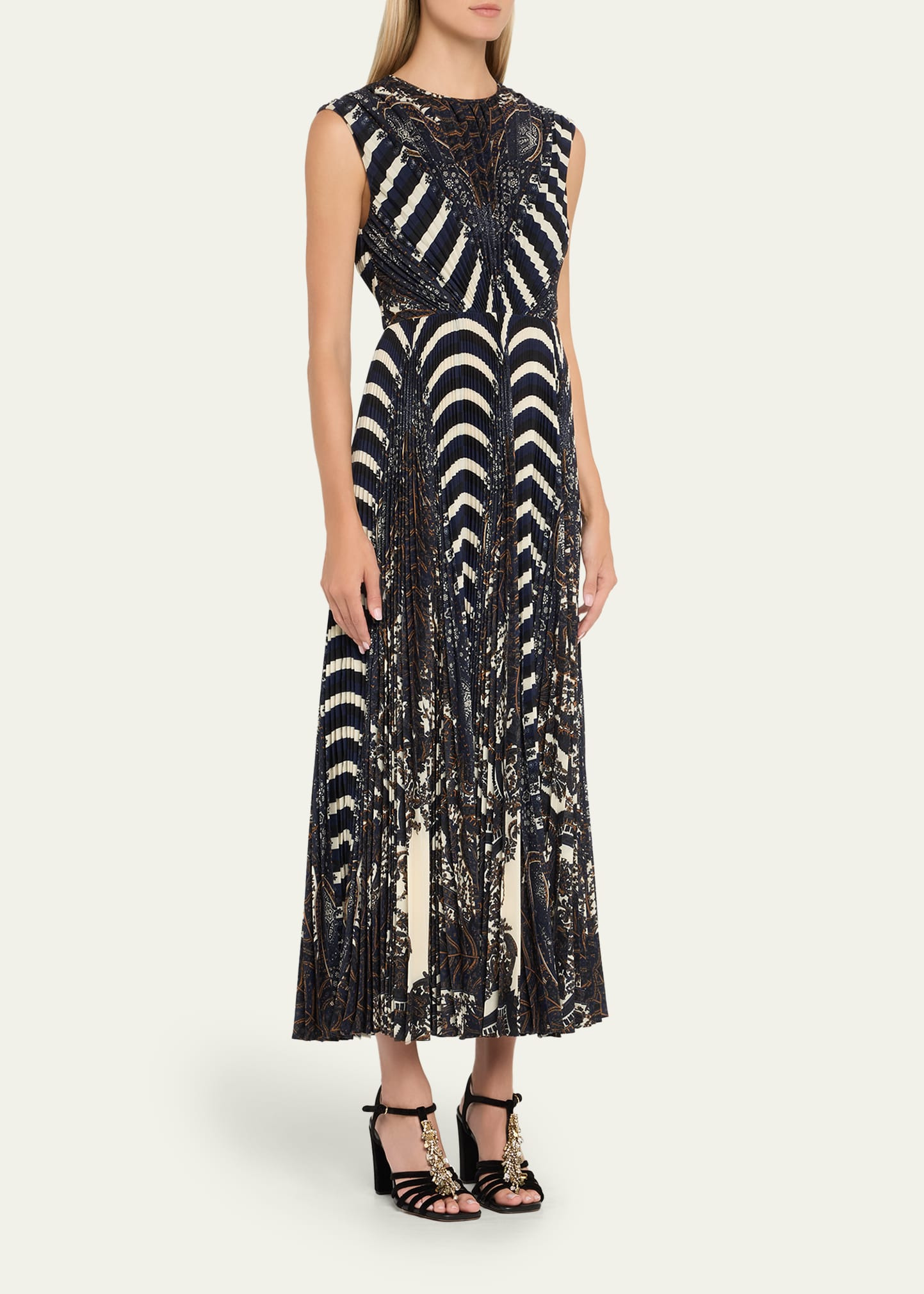 Violeta Pleated Sleeveless Midi Dress - 4