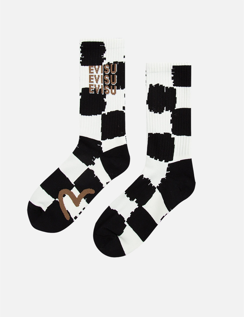 PATTERN AND LOGO JACQUARD LONG SOCKS 1