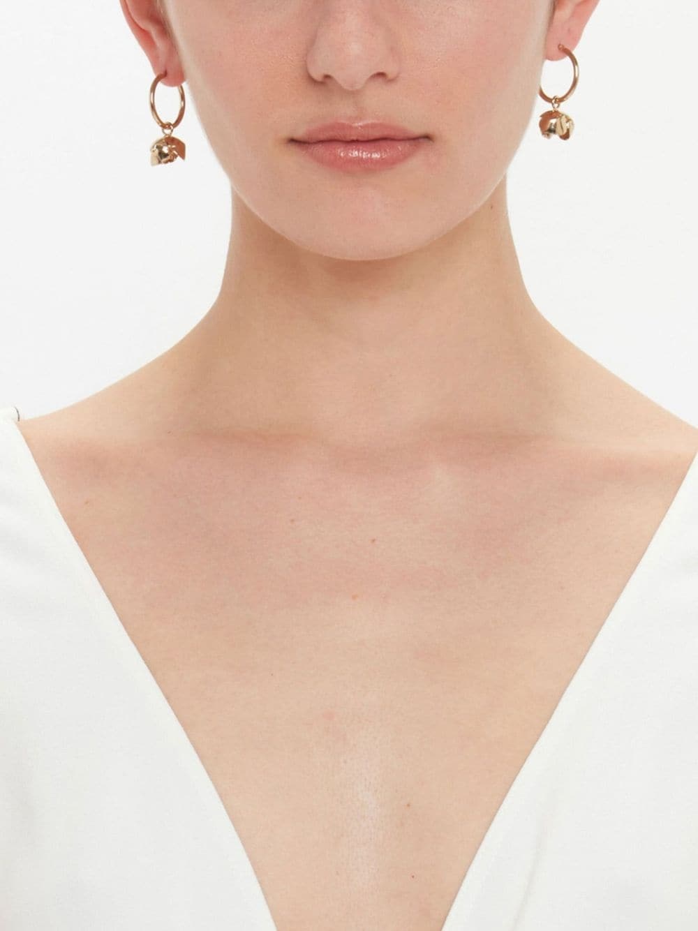 Camellia hoop earrings - 5