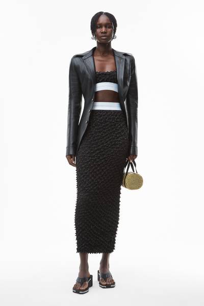 Alexander Wang FITTED MIDI SKIRT IN SHIBORI SATIN outlook