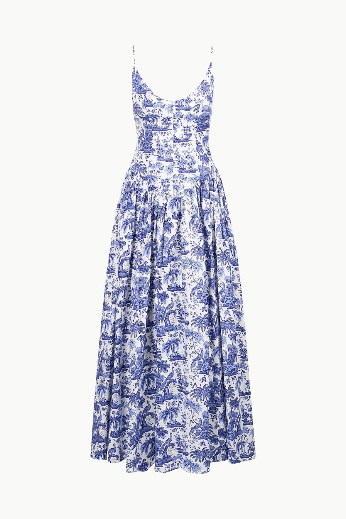 STAUD DENA DRESS BLUE TOILE - 1