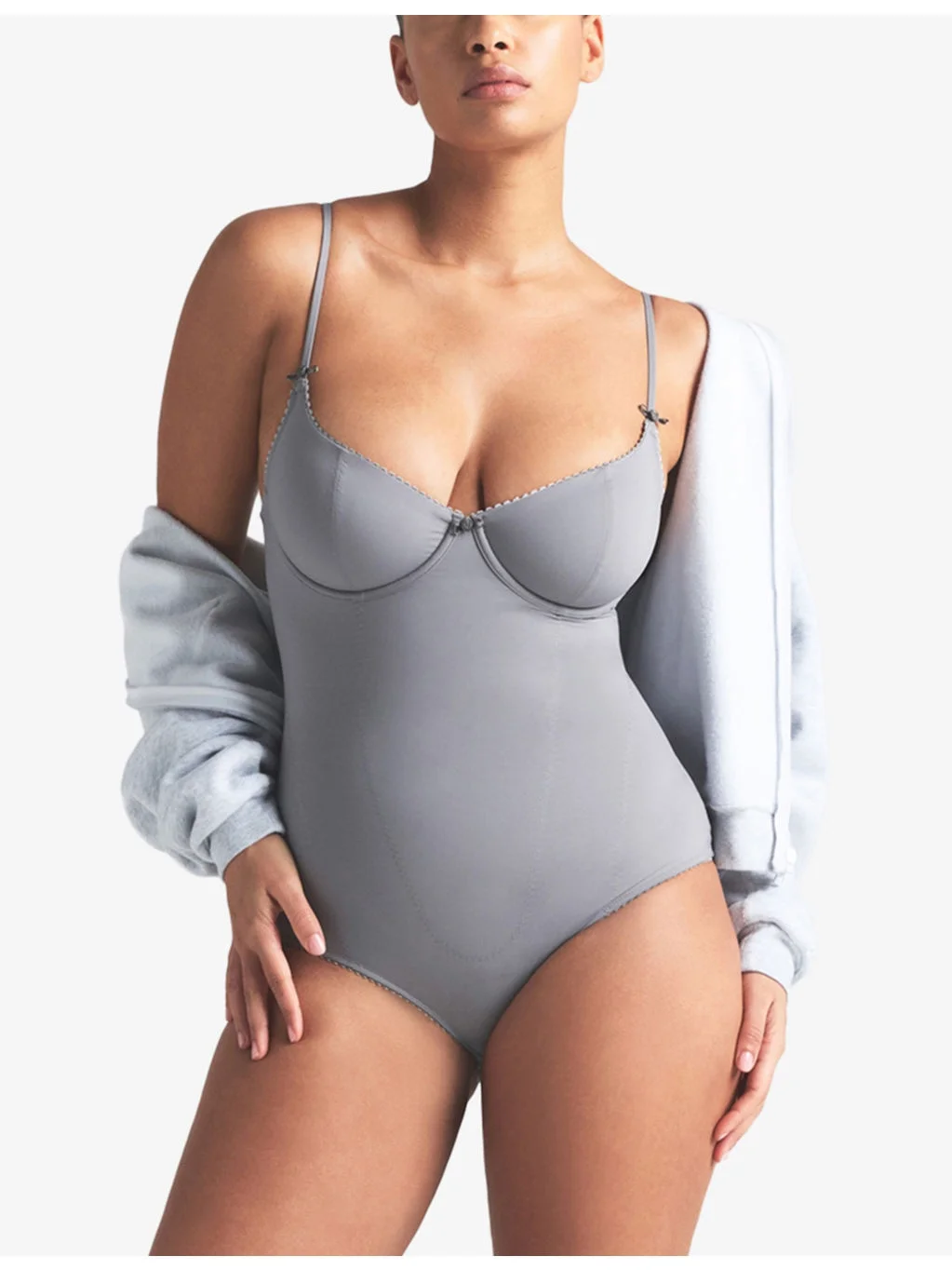SKIMS Vintage Shapewear Unlined Demi Jersey Bodysuit | REVERSIBLE