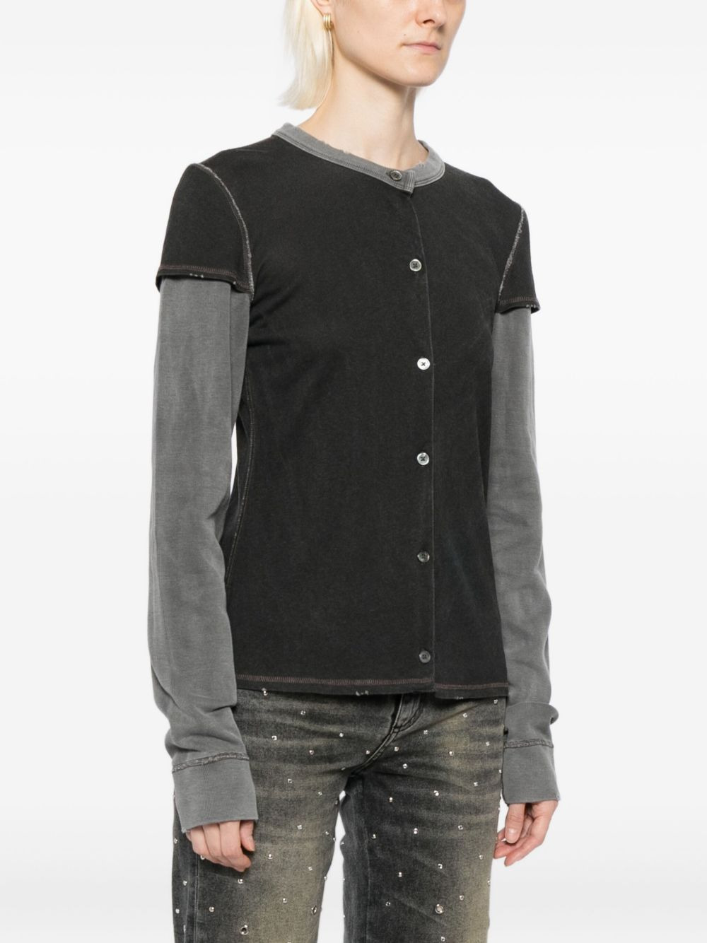 layered long-sleeved sweatshirt - 3