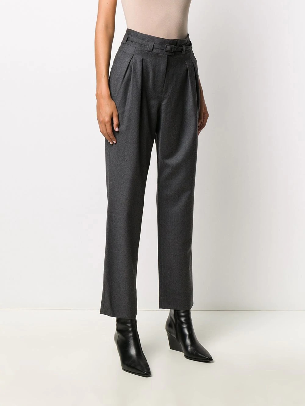 belted waist trousers - 3