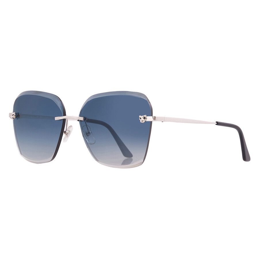 Cartier Panthere de Cartier Blue Gradient Mirror Butterfly Ladies Sunglasses CT0147S 003 61 - 2