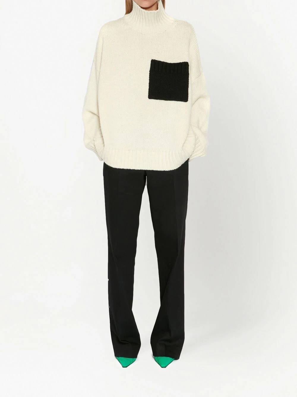 patch-pocket turtleneck jumper - 3