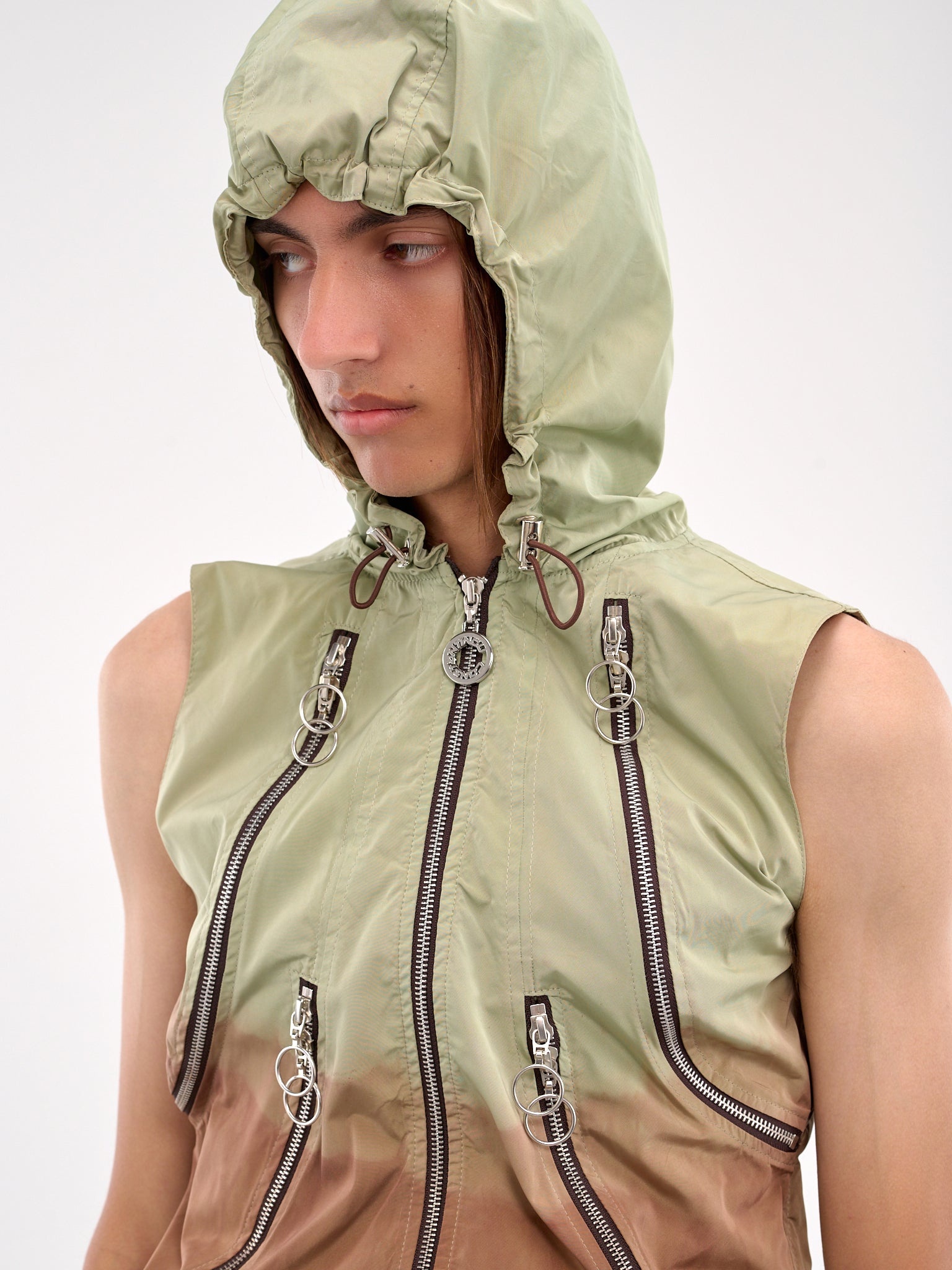 Multi-Zip Hooded Vest - 5