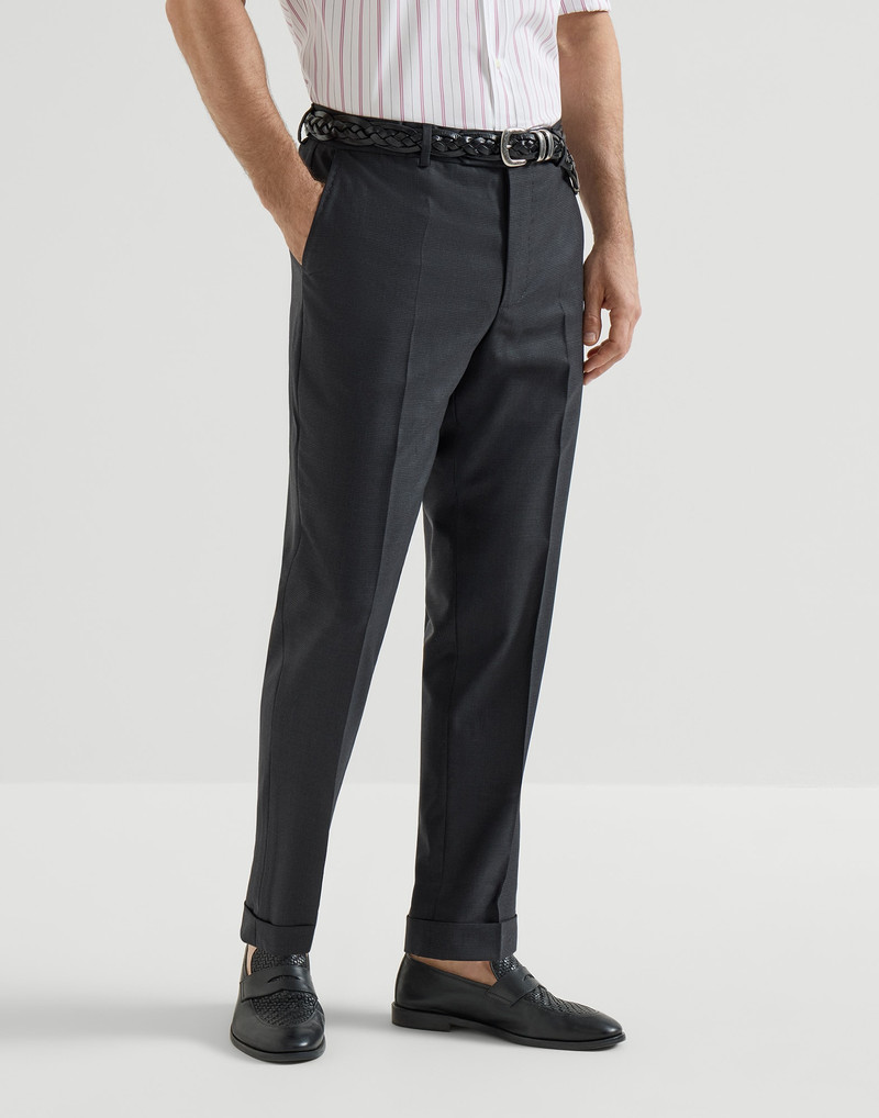 Virgin wool houndstooth 공식적인 적합 바지 2