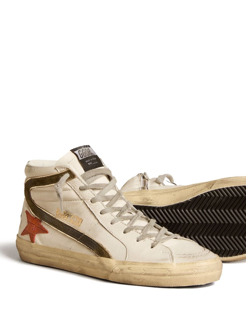 Slide leather high-top sneakers - 2