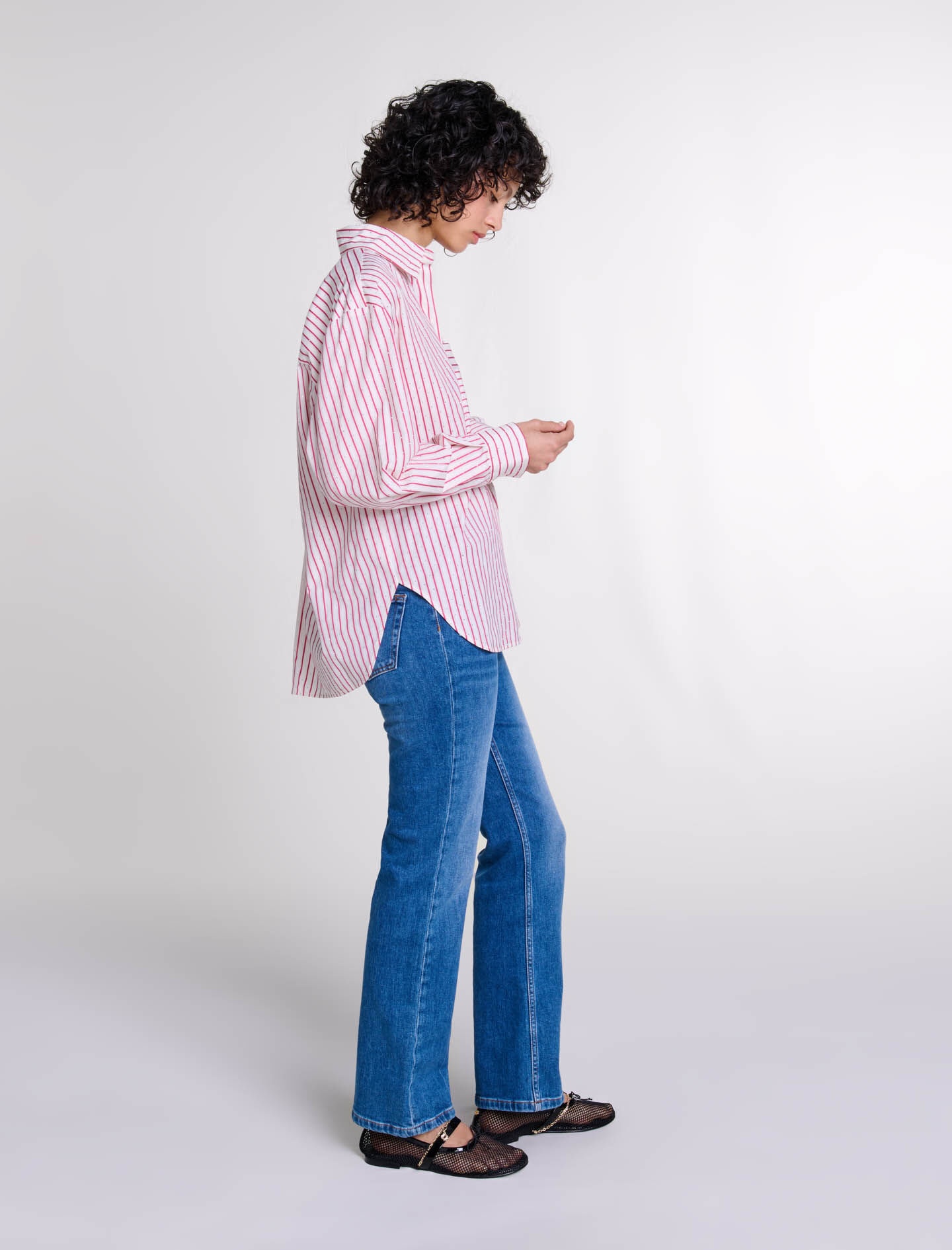 Striped rhinestone shirt - 3