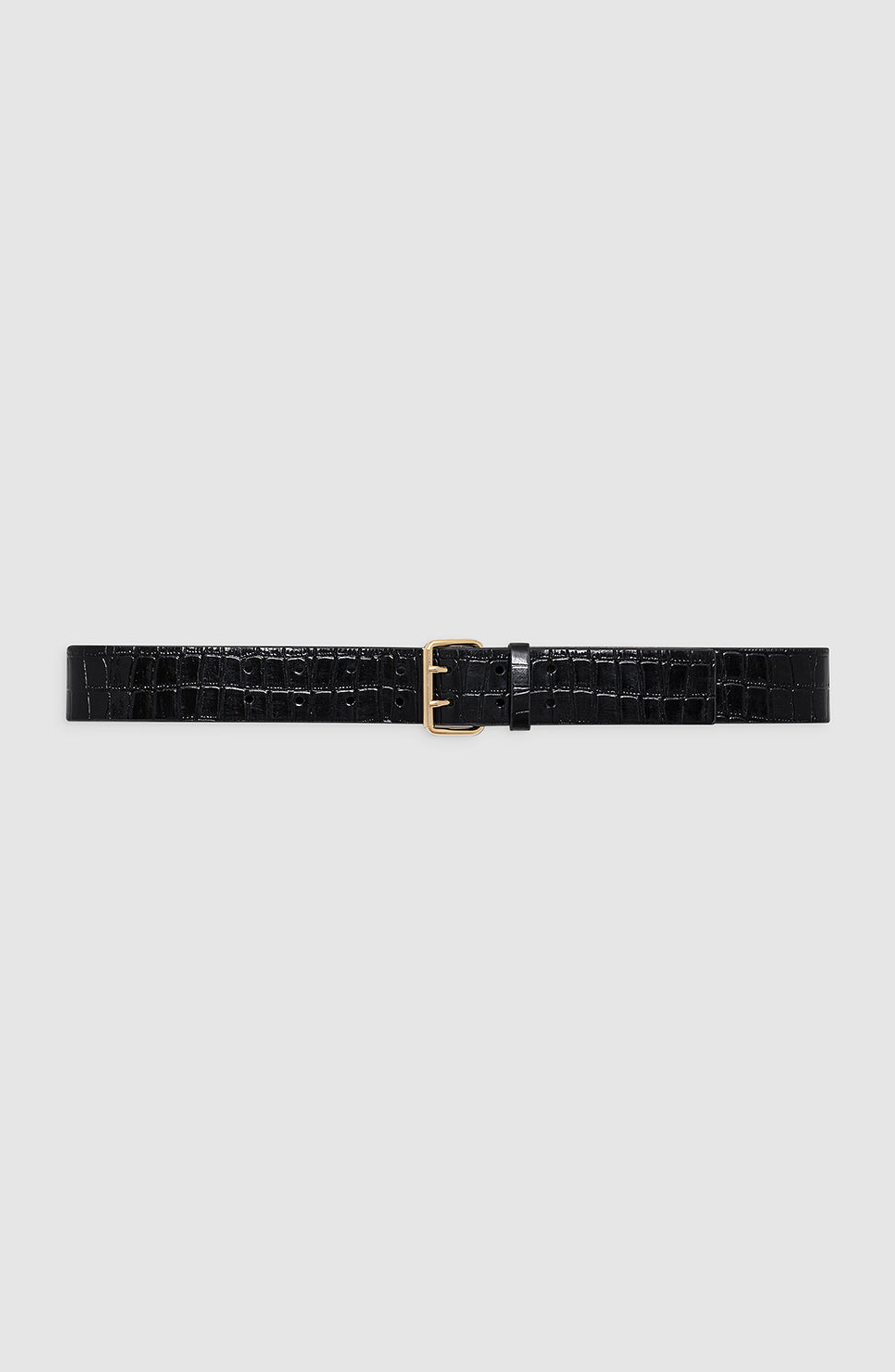 ANINE BING Mila Belt in Embossed Black at Nordstrom - 1