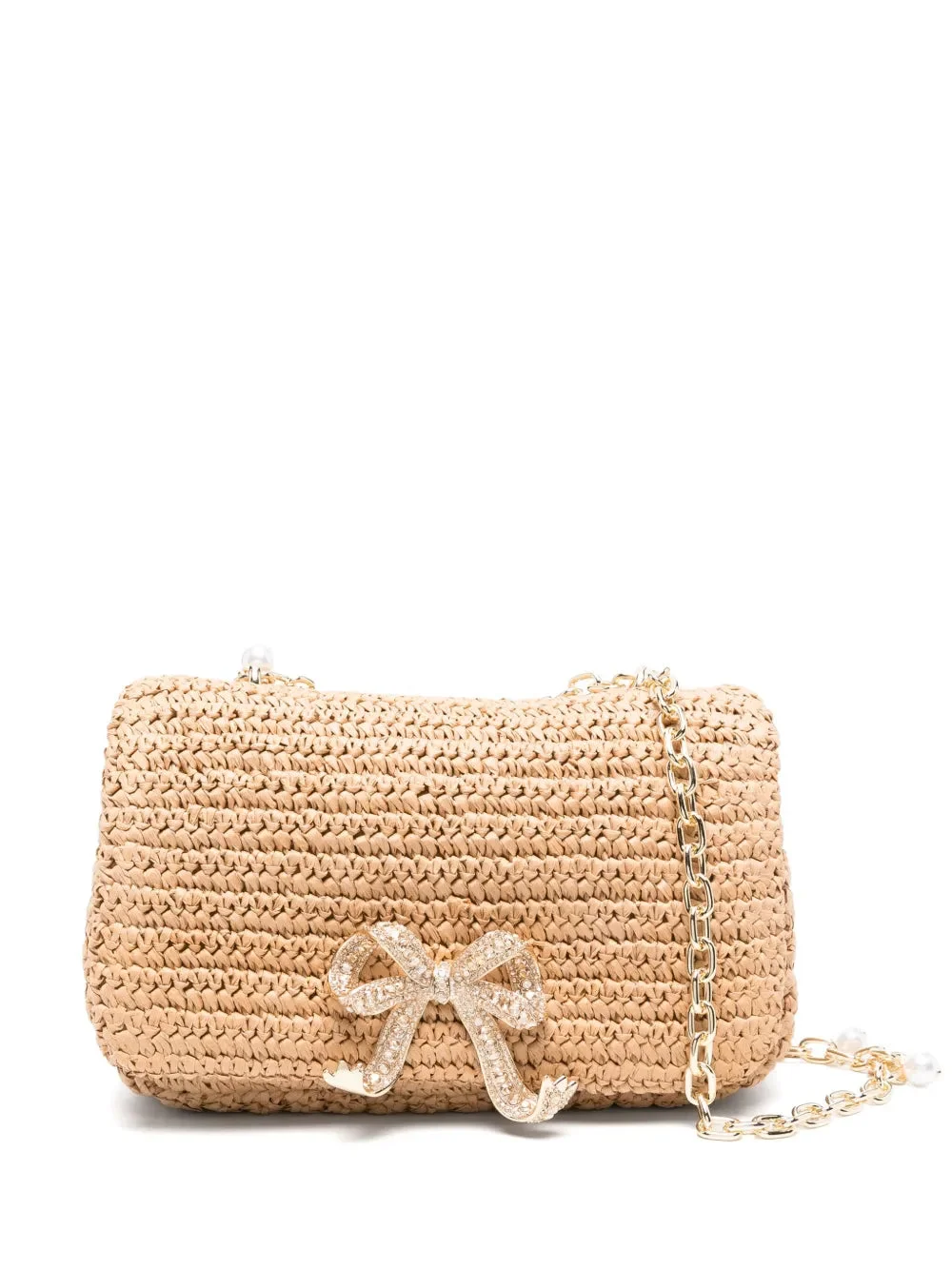 Self-Portrait Women Raffia Bow Crossbody Bag - 1