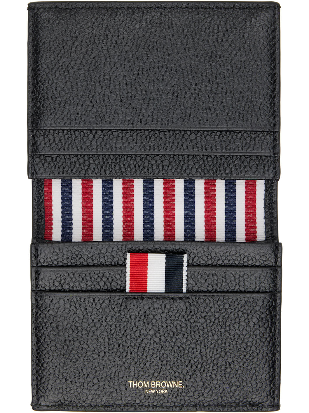 Black Pebbled Grain Goose Double Card Holder - 3