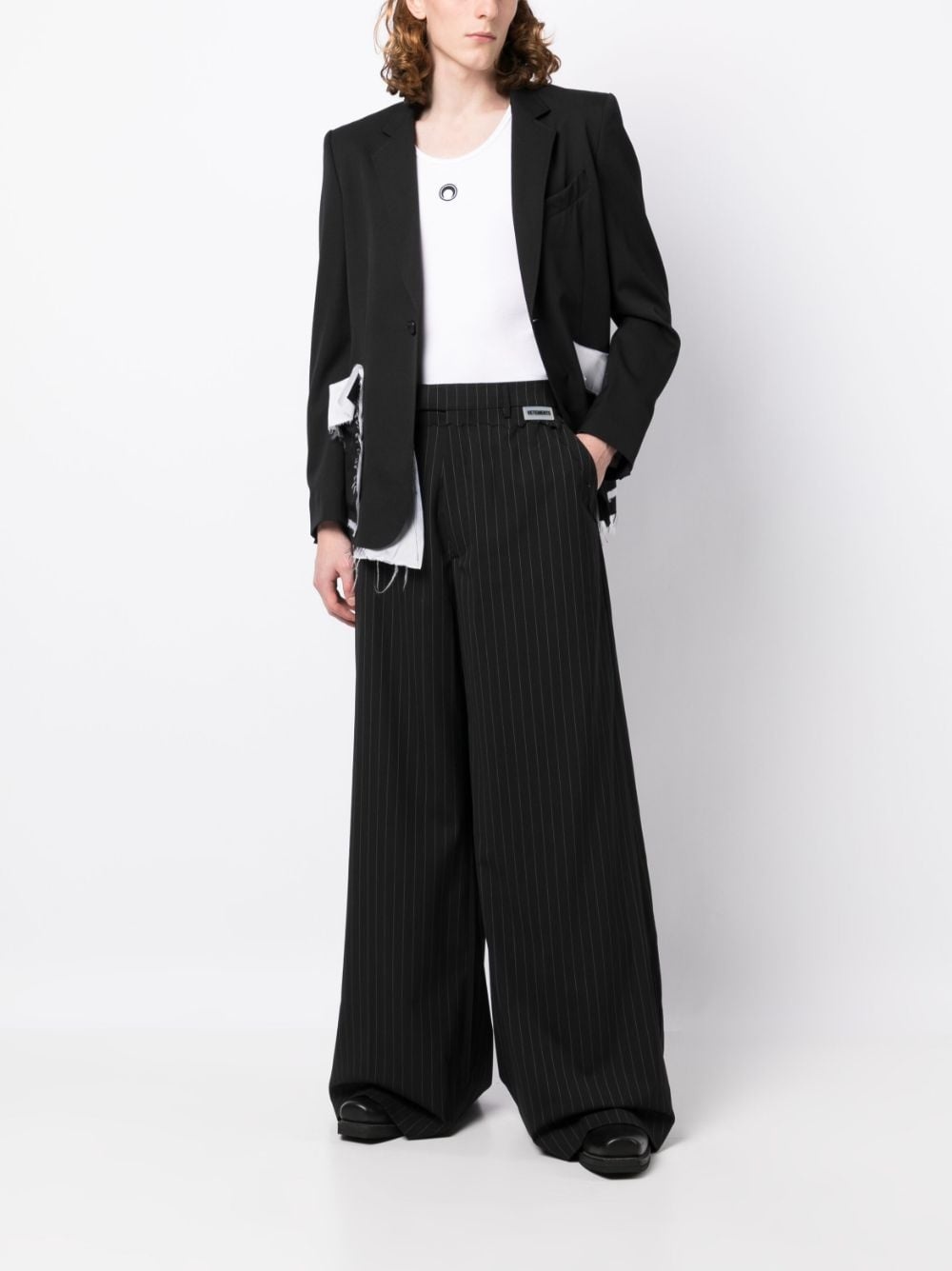 pinstripe wide-leg trousers - 2