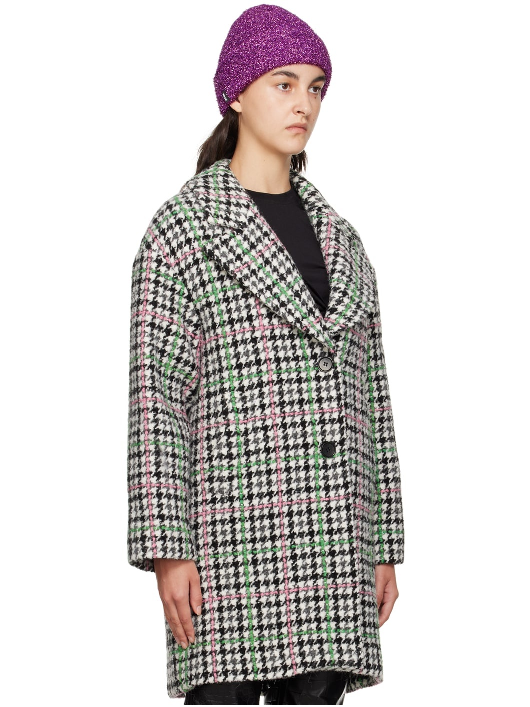 Gray Checked Coat - 2