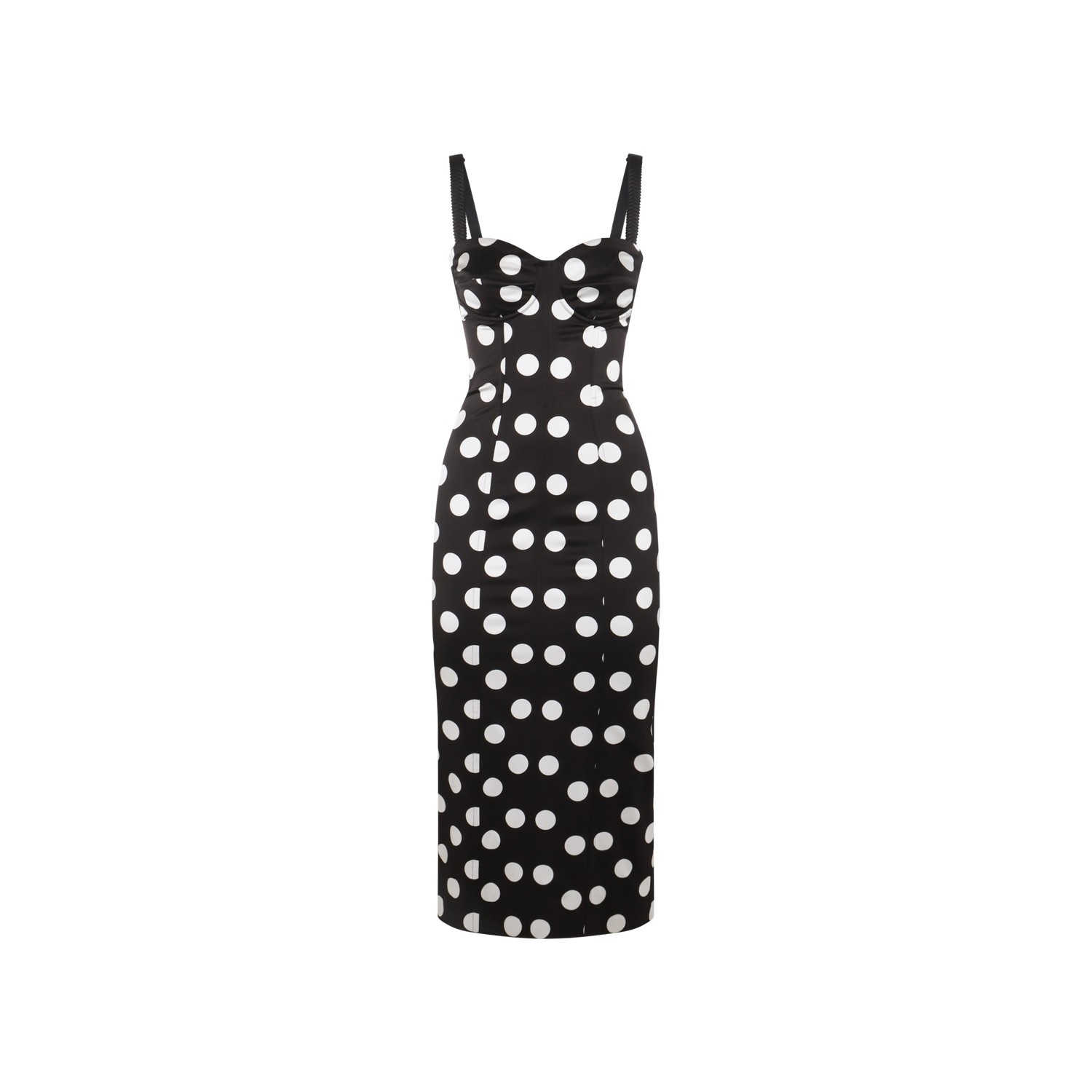 BLACK AND WHITE SILK-VISCOSE BLEND DRESS - 1