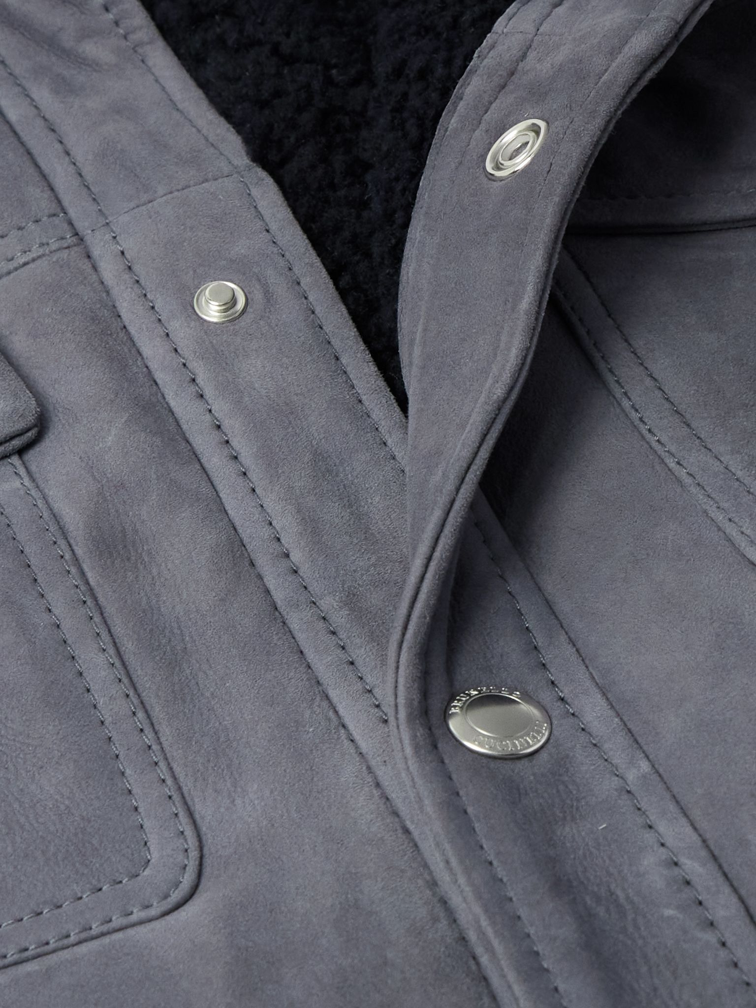 Shearling Jacket Blue - 5