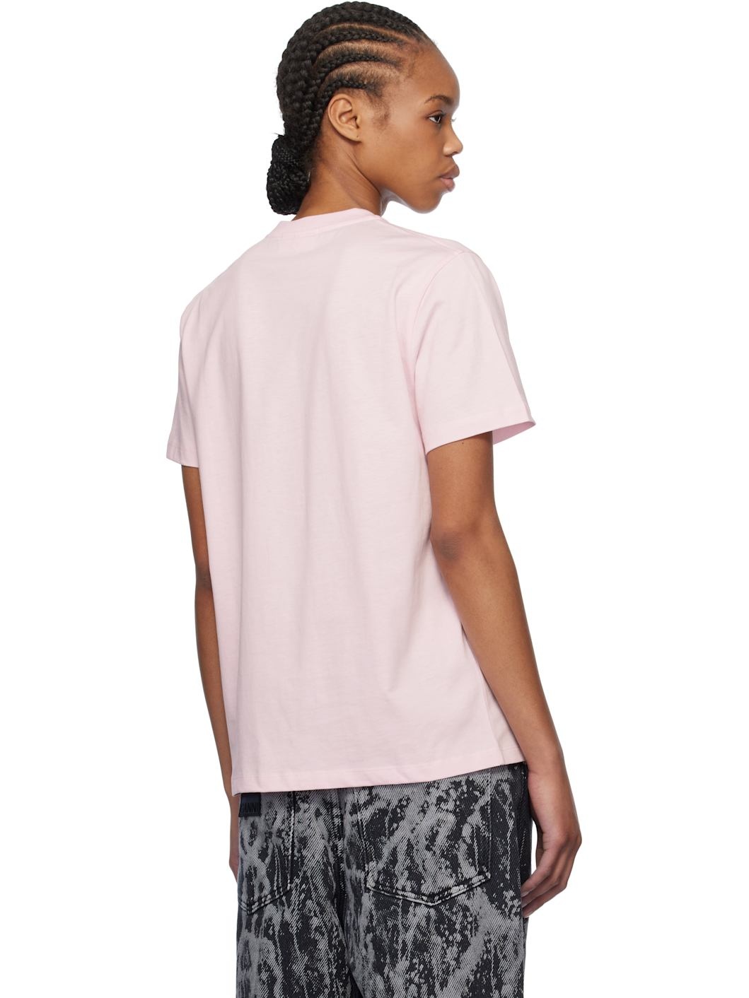 Pink Basic Jersey Leopard Relaxed T-shirt - 3