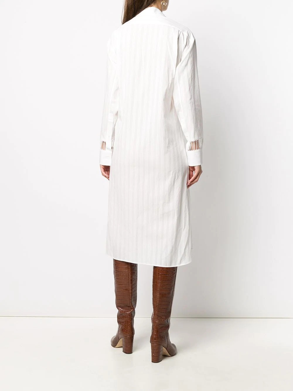 asymmetric midi shirt dress - 4