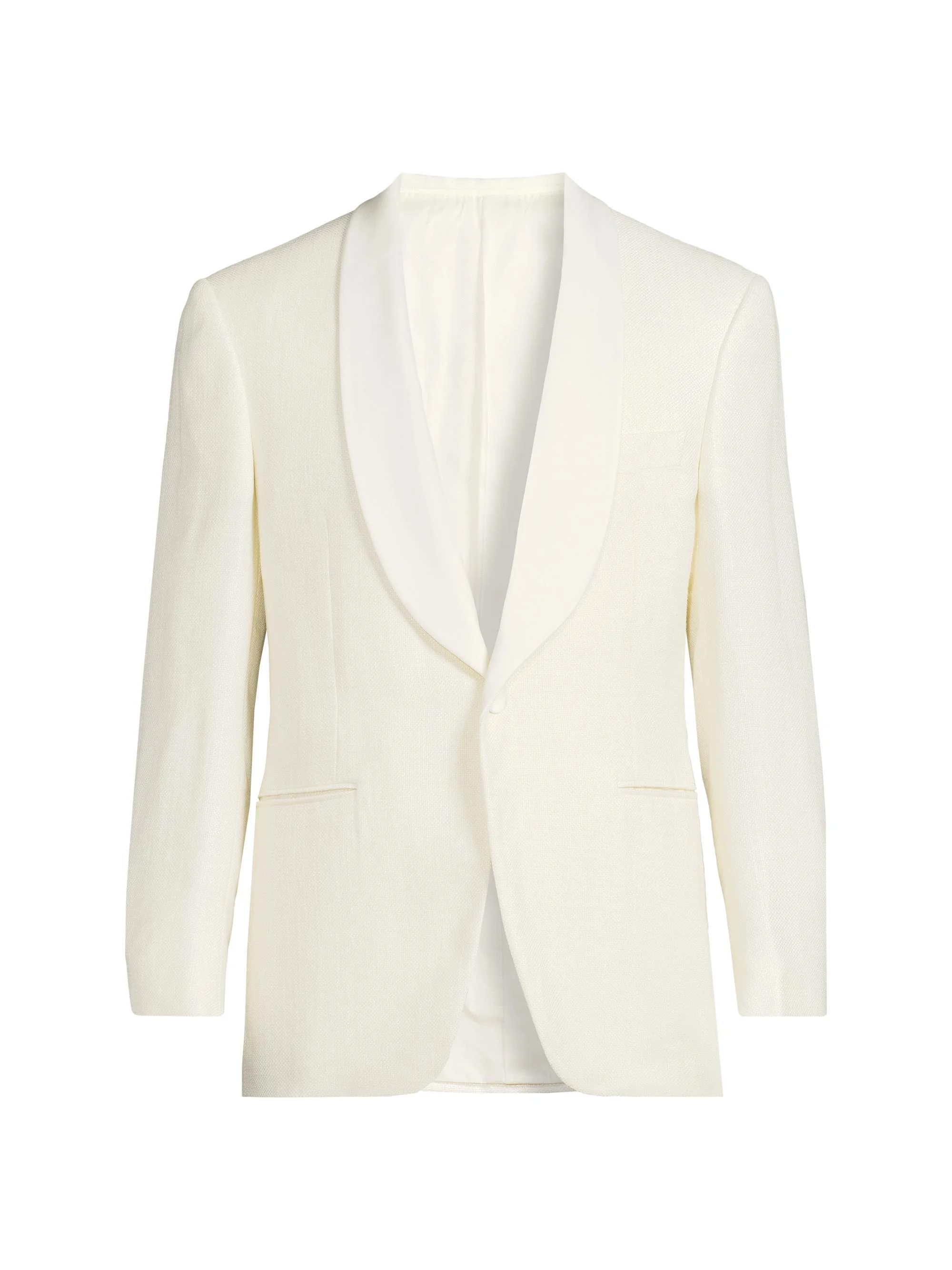 Men's Shawl Lapel Silk-Wool Dinner Jacket - White - 1