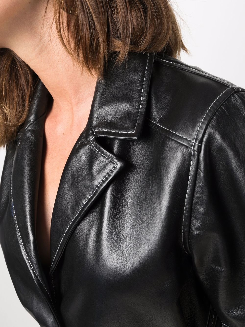 leather shirt minidress - 5