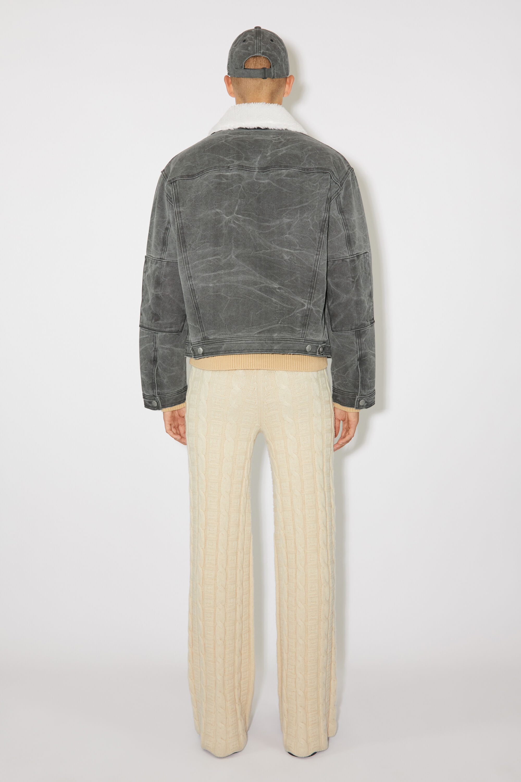 Padded denim jacket - Carbon grey - 3