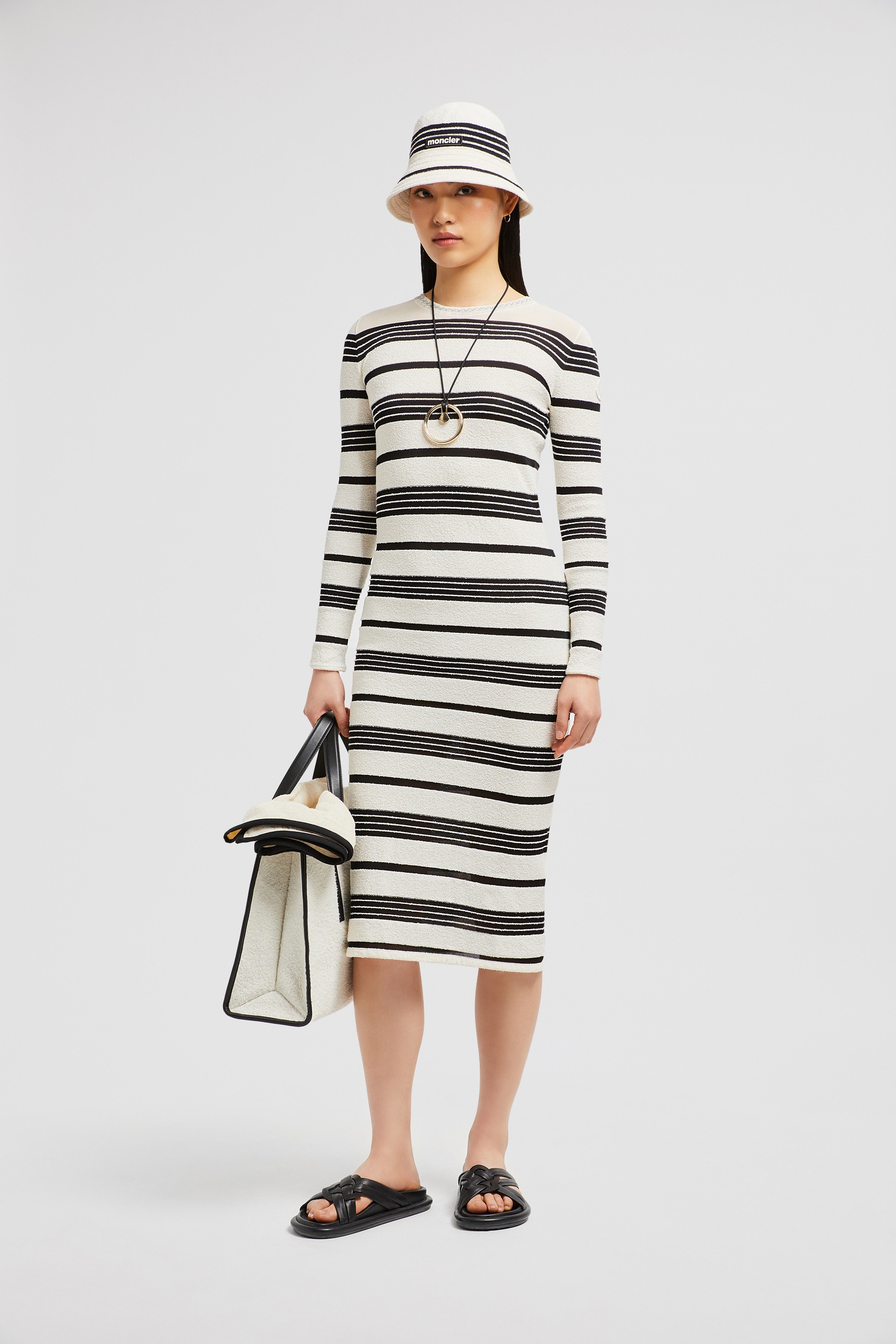 Striped Bouclé Midi Dress - 2