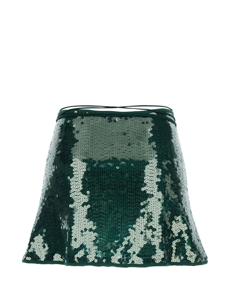 Oséree sequin-embellishment tie-detail mini skirt outlook