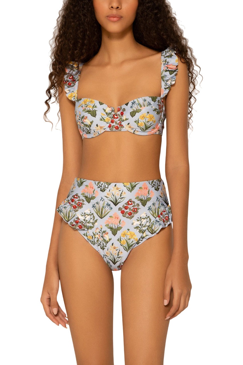 KIWI RUFFLED BIKINI TOP - 4