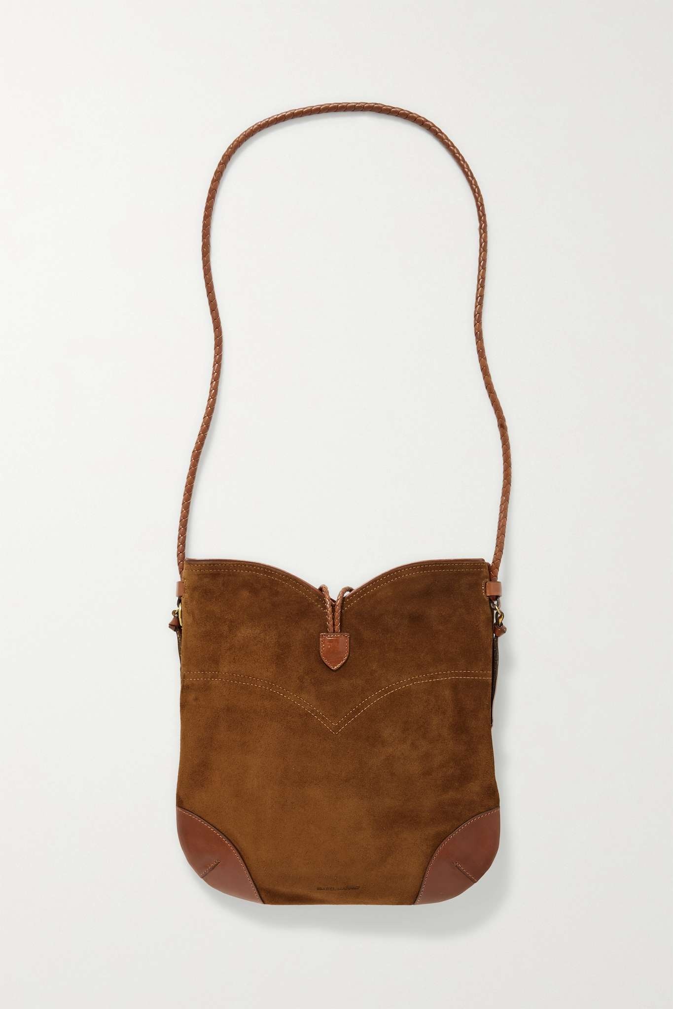 Tyag leather-trimmed suede shoulder bag - 3