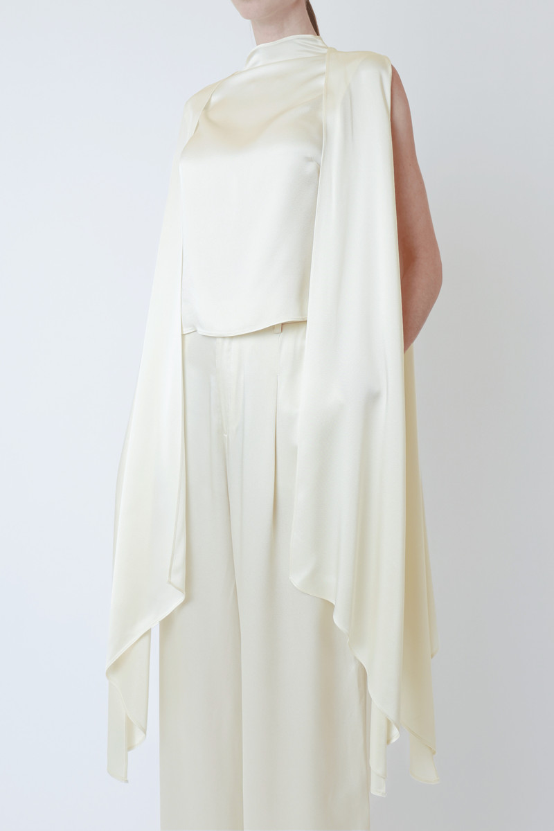 Satin Cape Sleeve Top 1