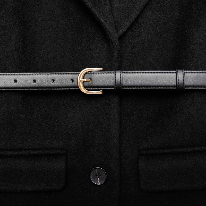 Black Faux Fur Collar Coat 5