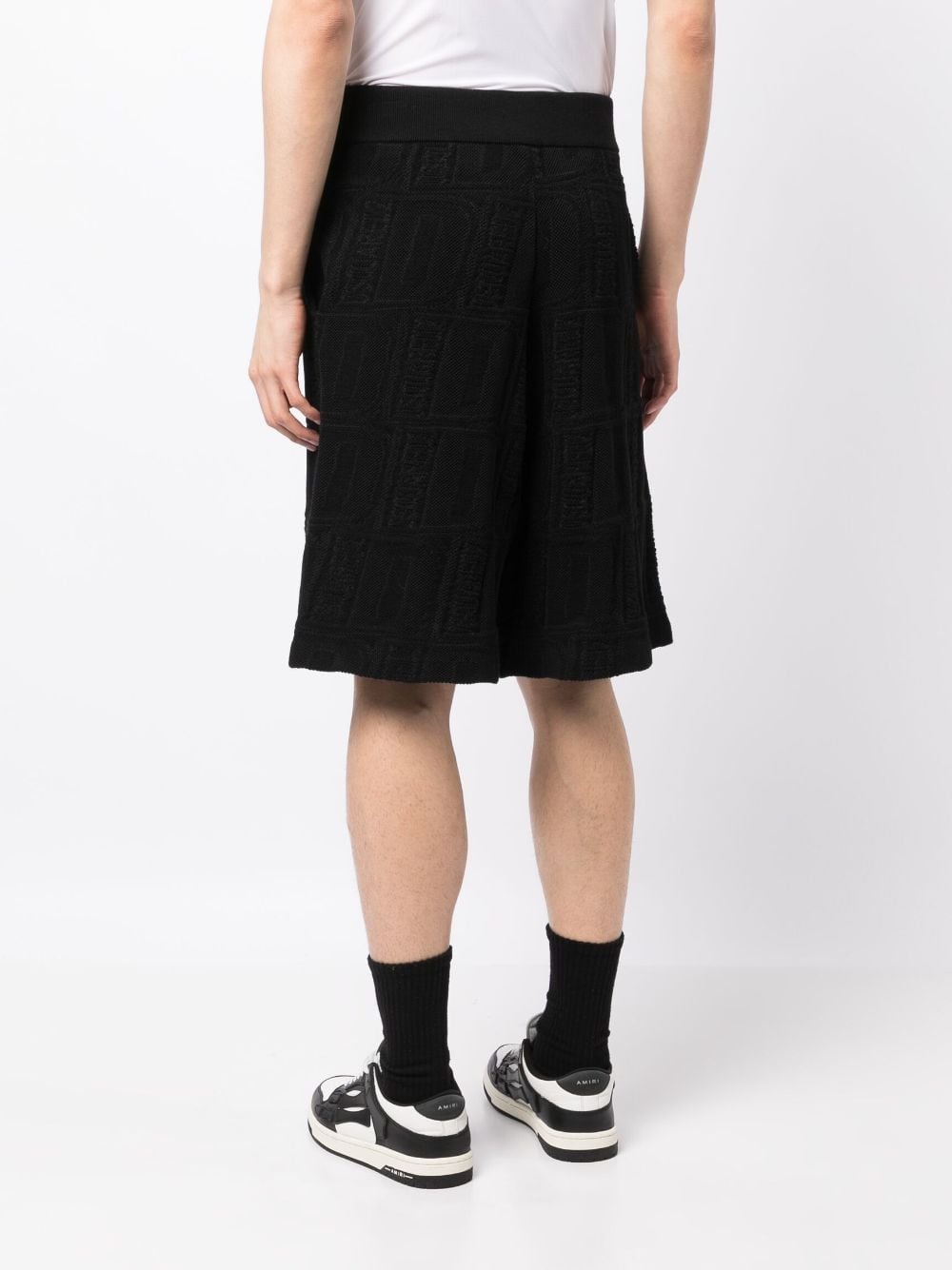 logo-print waffle-knit shorts - 4
