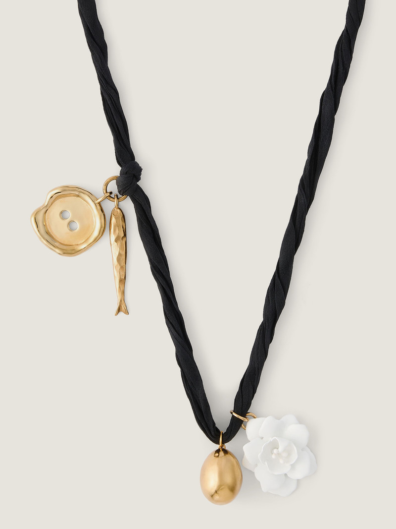 LUCKY CHARMS NECKLACE IN SILK, METAL AND ENAMEL 4