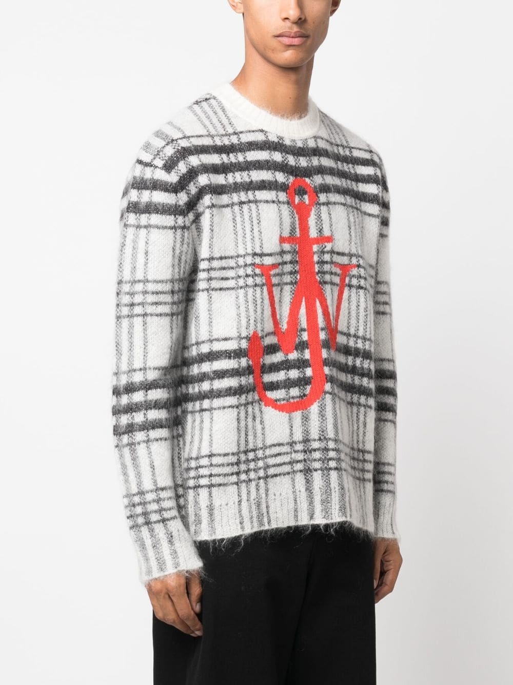 LOGO-INTARSIA TARTAN JUMPER - 4