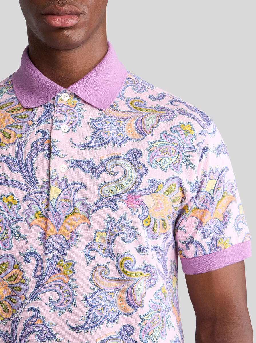 FLORAL PAISLEY COTTON POLO SHIRT - 3