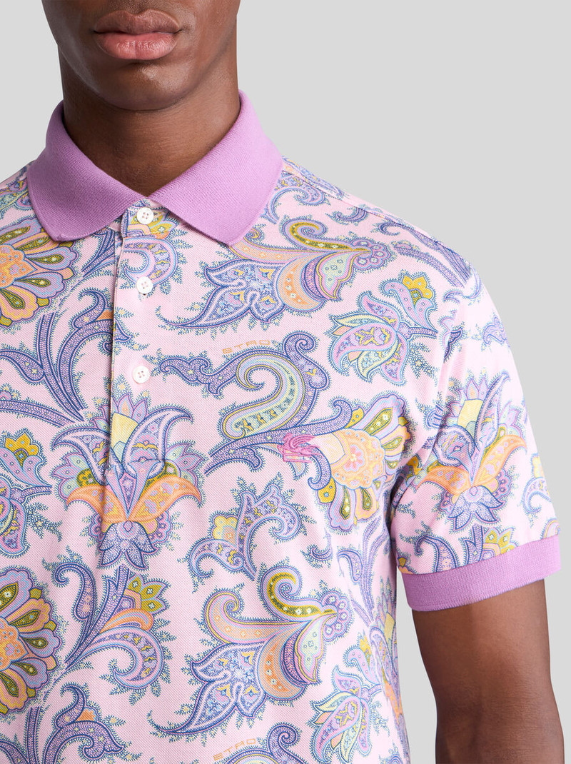 Etro FLORAL PAISLEY COTTON POLO SHIRT outlook