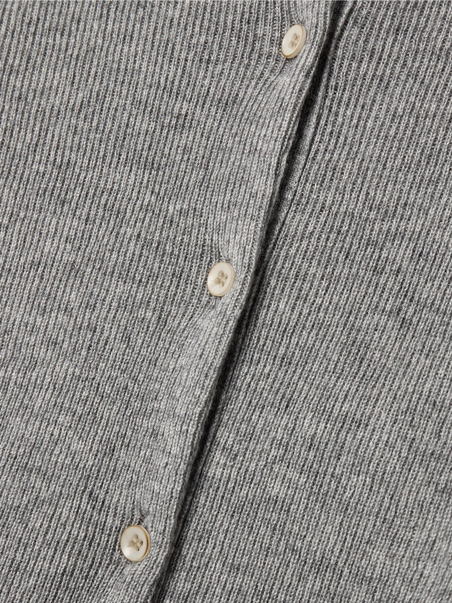 Delicash ribbed cashmere and silk-blend cardigan Gray - 5