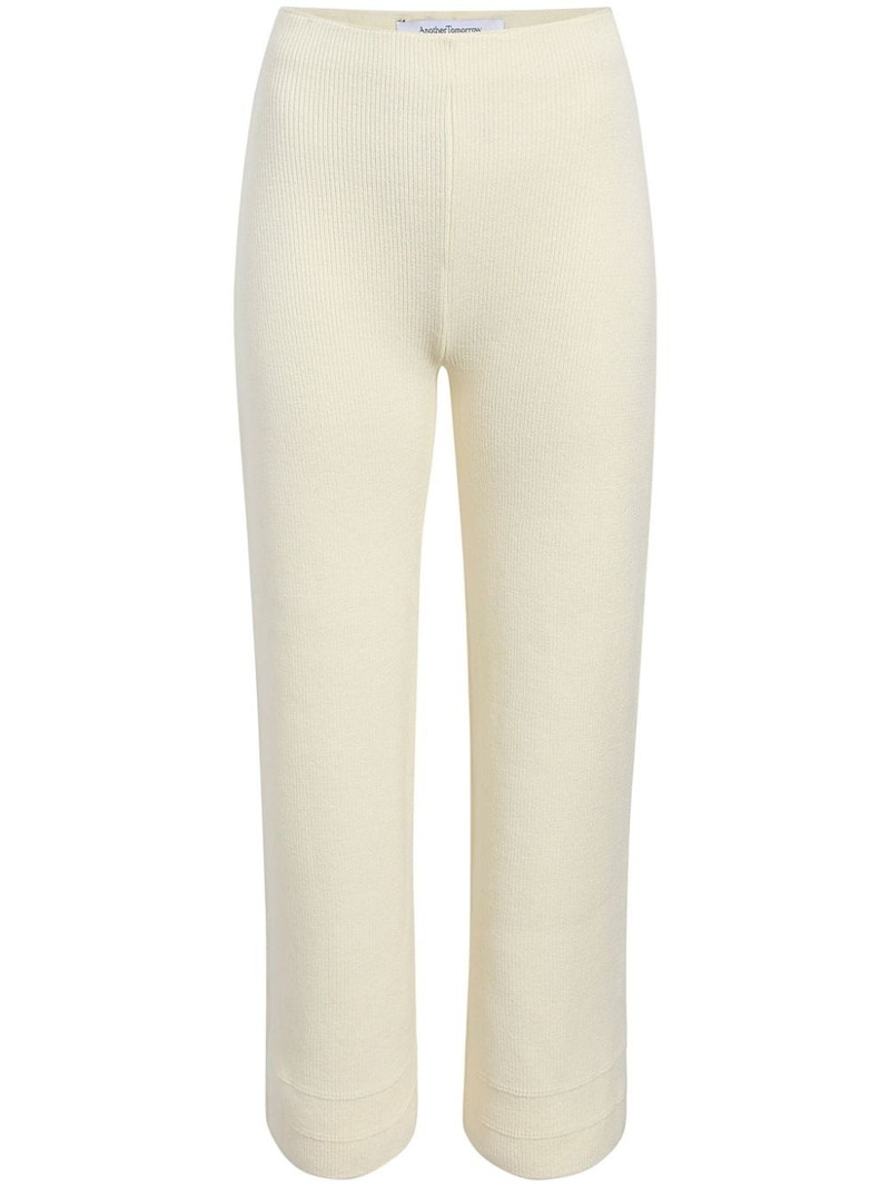 ribbed-knit cropped trousers 1