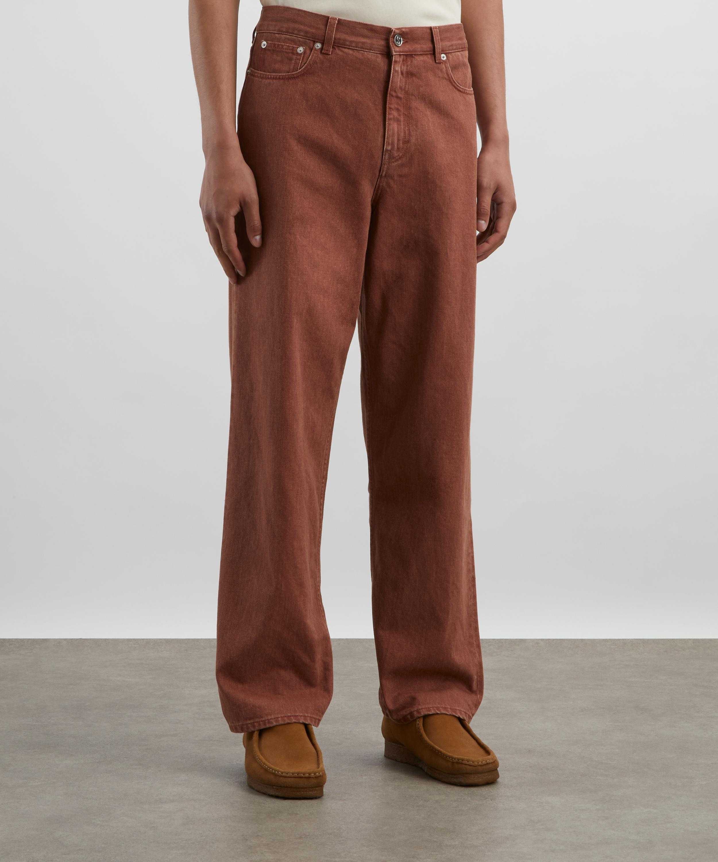 Faded Red Wide Cut Jeans - 3