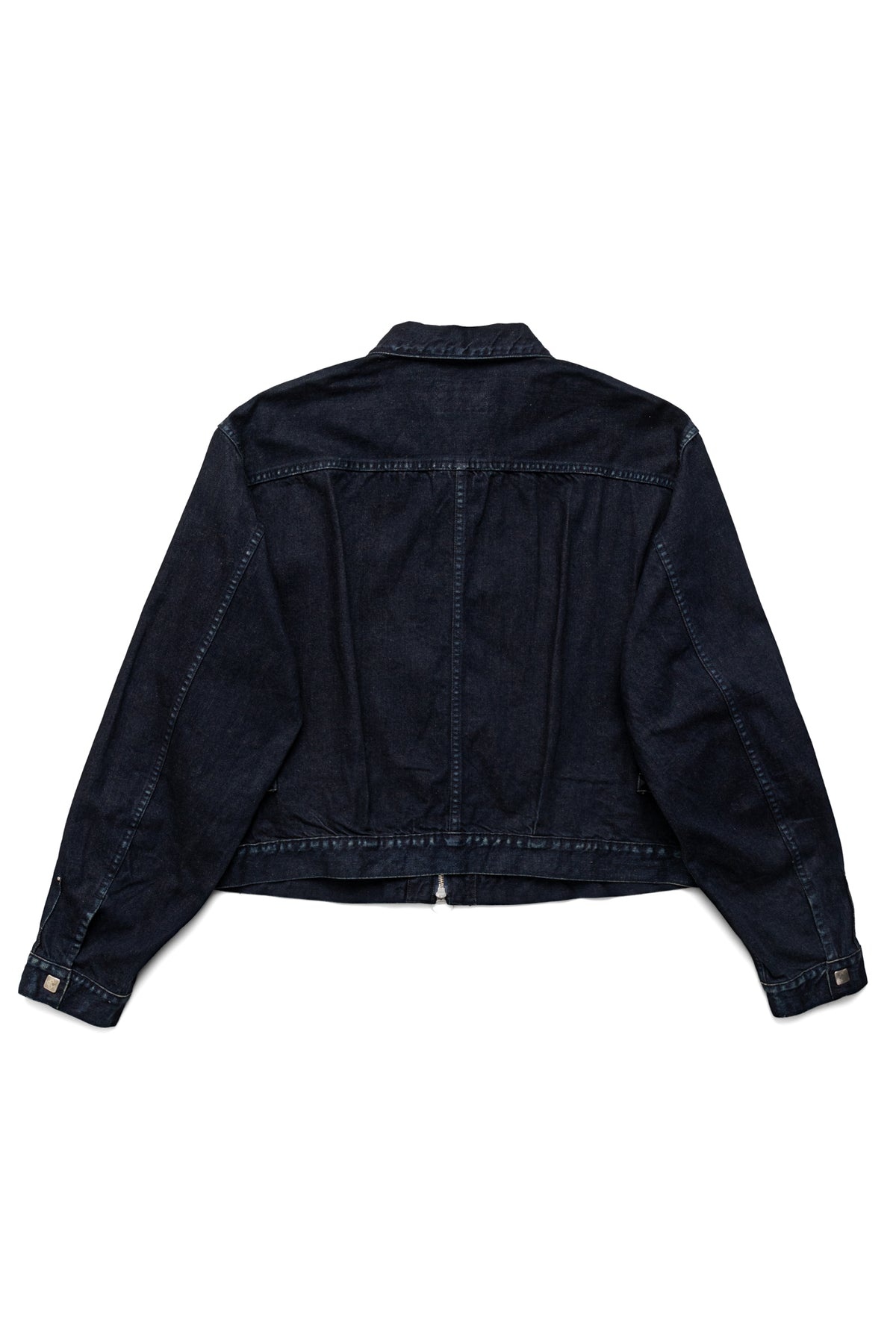 12oz YAGASURI Jacquard Denim CHIMAYO Drizzler JKT - Indigo - 3