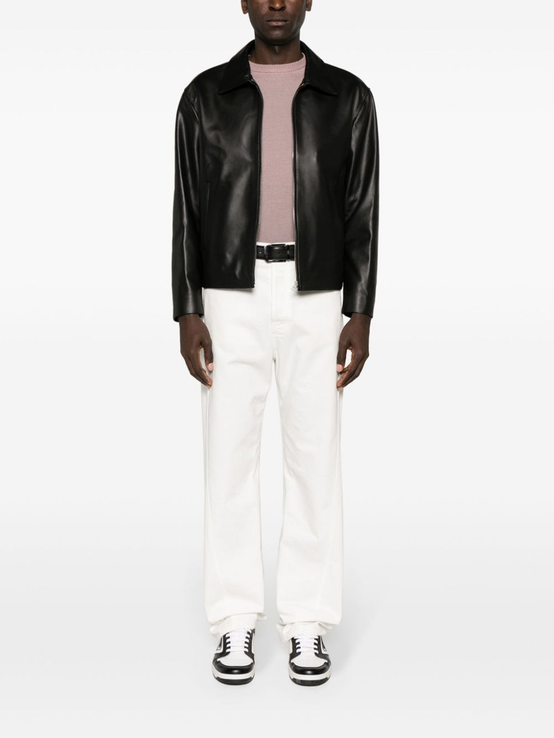 Sandro zip-up leather jacket outlook