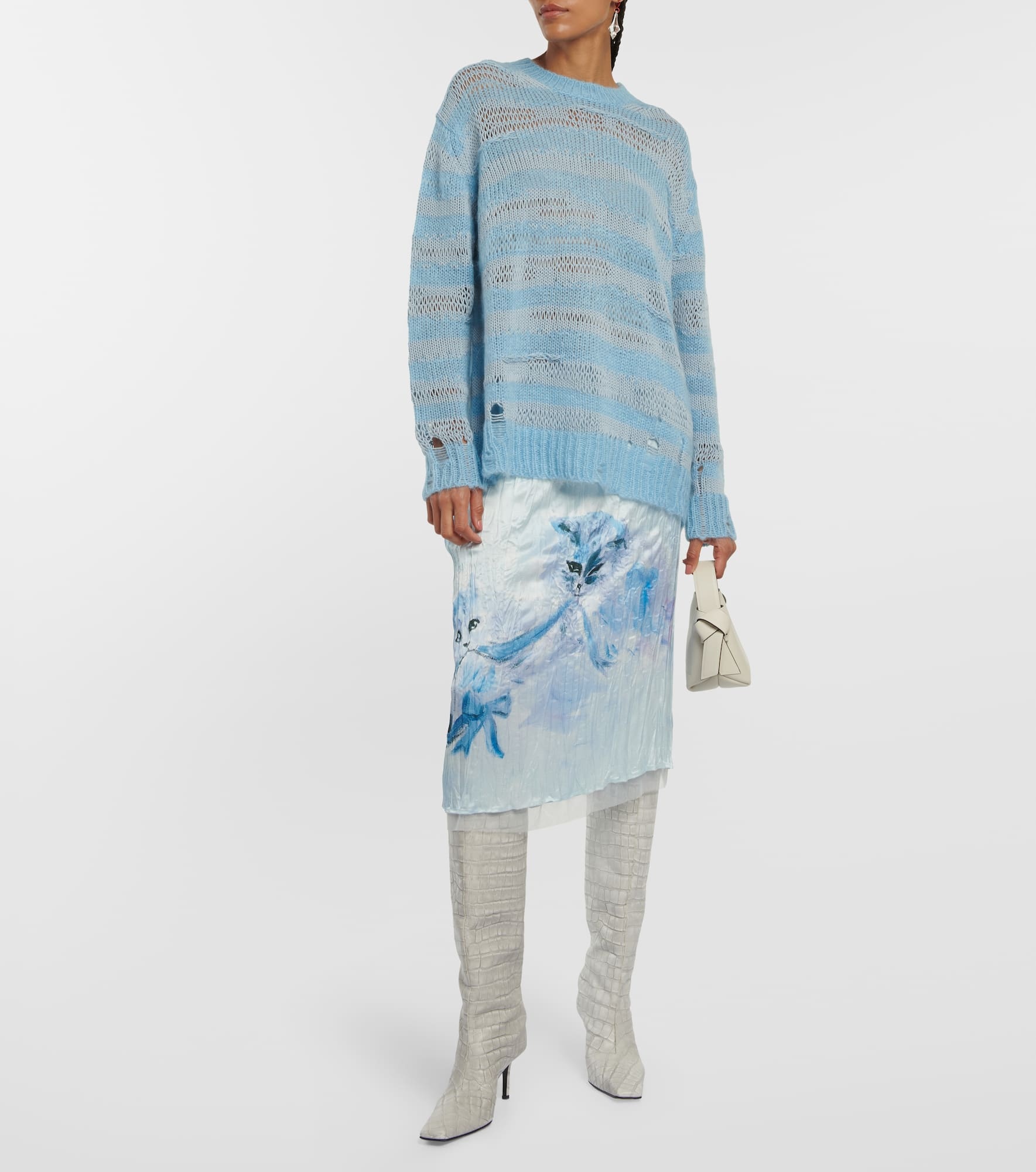 Distressed striped sweater - 2