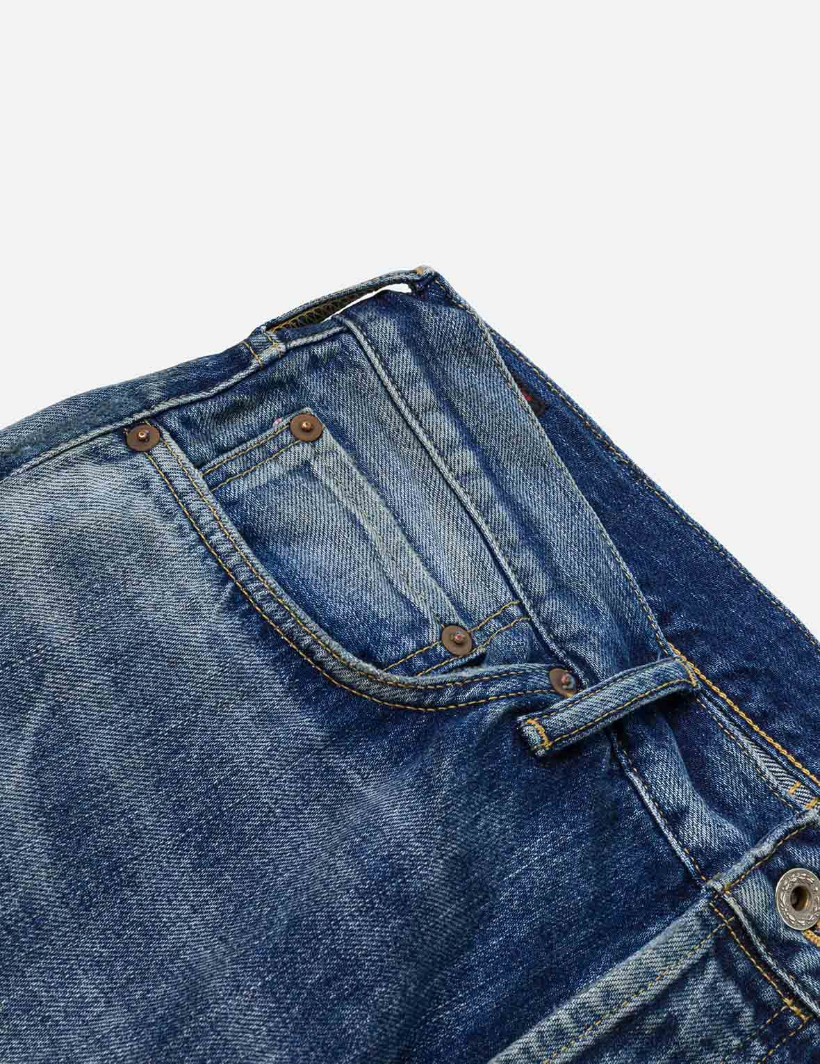 Washed Seagull Print Regular Fit Jeans - 11